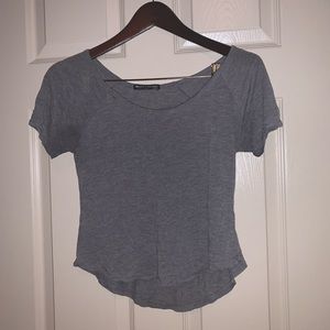 Brandy Melville Plain Gray Crop Tee